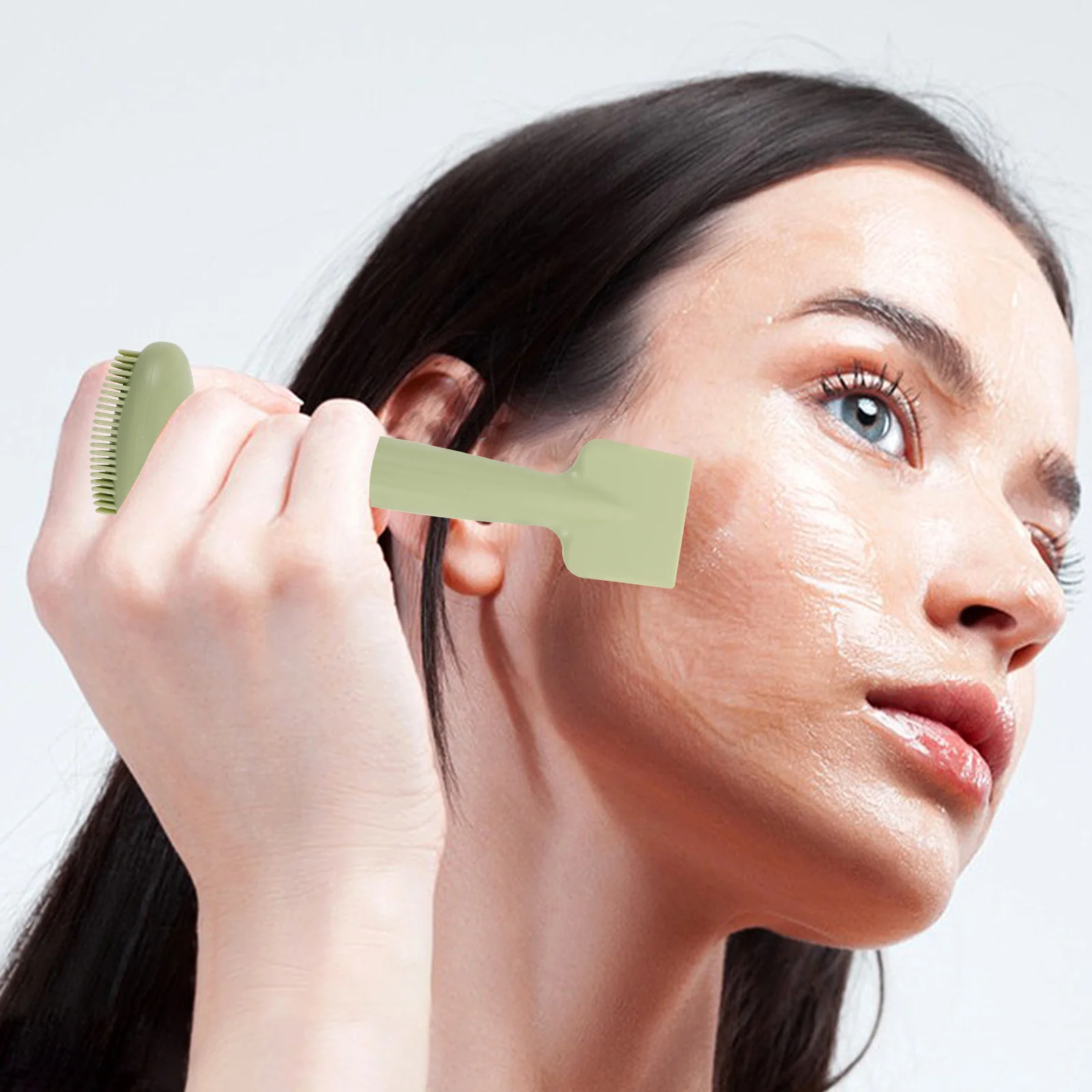 

Double Head Silicone Face Mask Brush Soft Facial Mask Applicator Tool for Deep Exfoliating and Gentle Cleansing Skincare