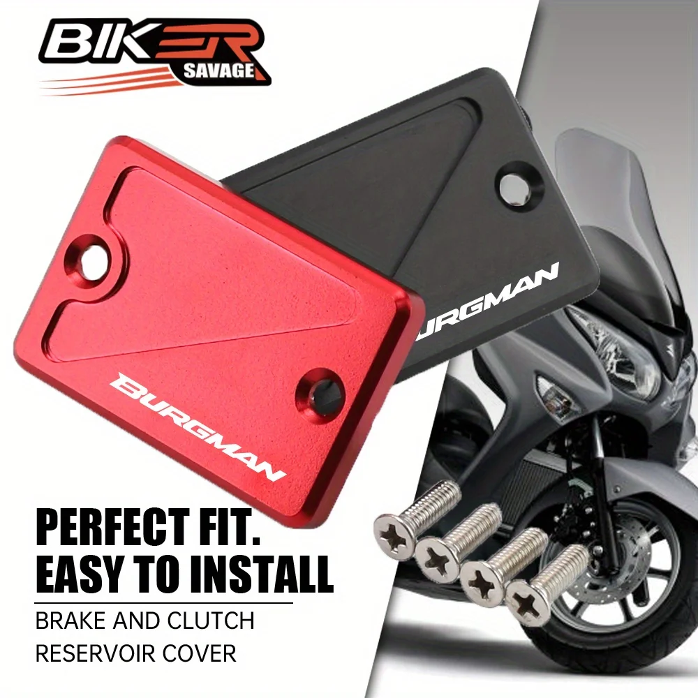

Motorcycle CNC Front & Rear Brake Fluid Reservoir Cover Oil Pump Cap For SUZUKI AN250-400 Burgman UH125-200 Motor Accessories