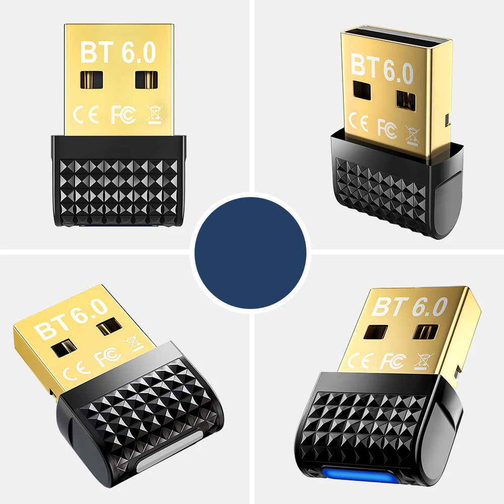 USB Bluetooth 6.0アダプター トランスミッター Bluetoothレシーバー オーディオ Bluetoothドングル ワイヤレスUSBアダプター コンピューター/PC/ラップトップ用