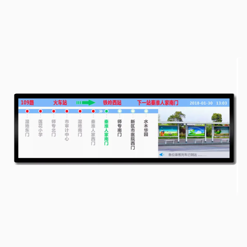 

28.6/37.7 Inch Car LCD bar Screen Display Bus Subway Long Bar HD Android guide Video screen