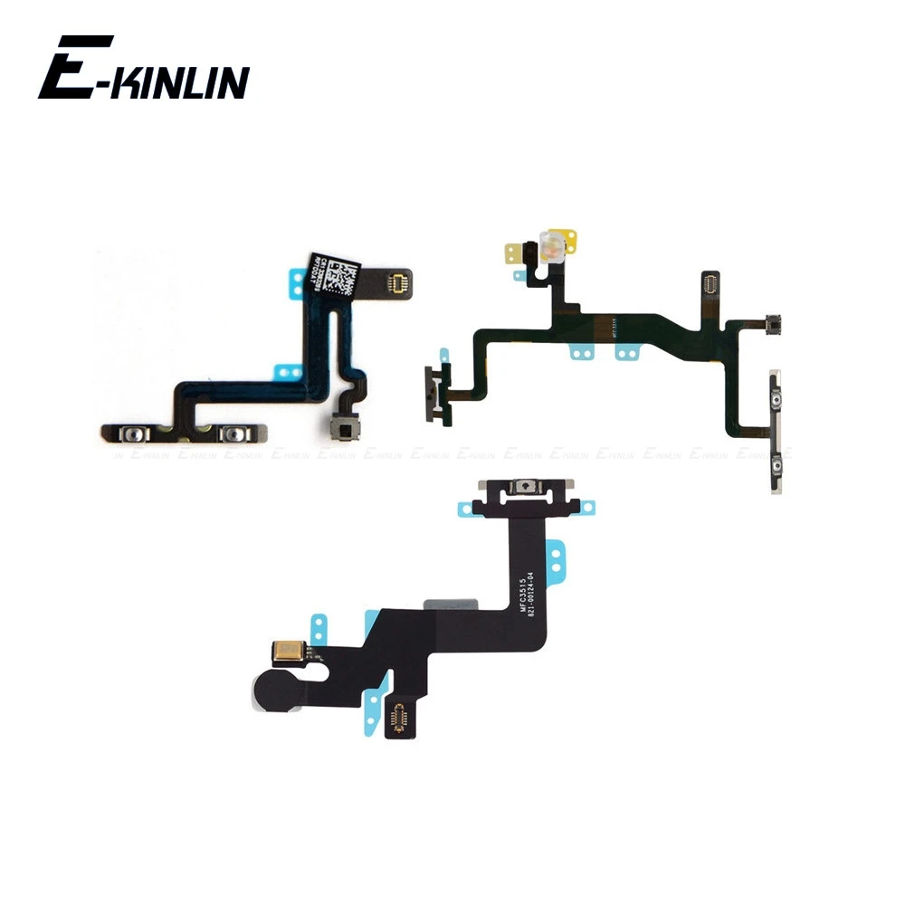 For iPhone 6 6S Plus 4 4S 5 5S 5C SE 2016 Power Switch On Off Button Volume Button Flex Cable Ribbon