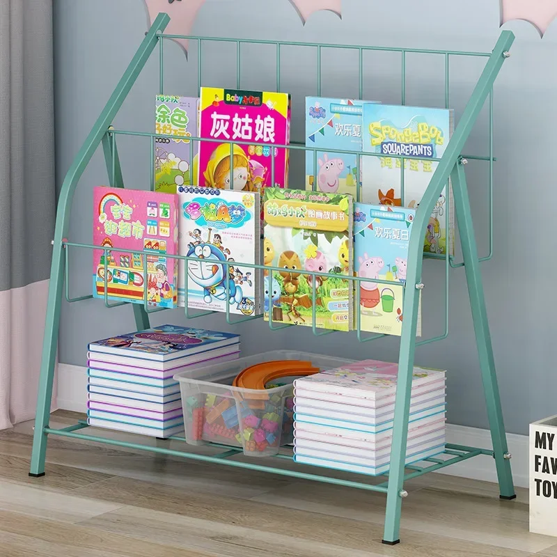 

Decorative Metal Book Toy Shelf - Multi-Layer Children's Toy Storage Rack, Living Room Organizer, Metal Bookshelf