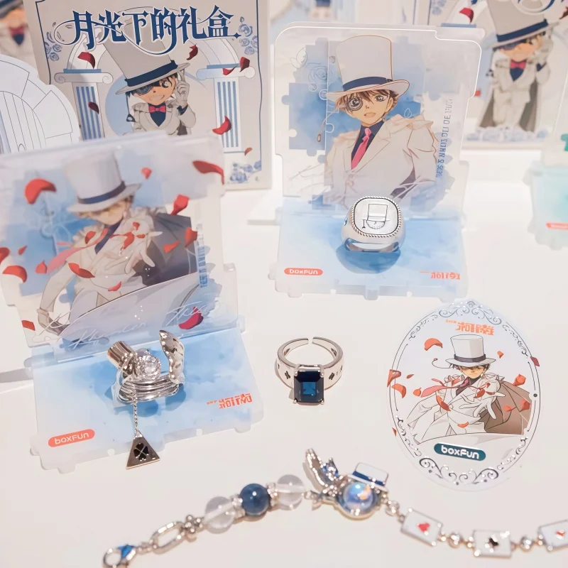 Image of Boxfun Detektiv Conan Blindbox-Ring Die Geschenke im Mondlicht-Serie Kaito Kid Ran Mouri Anime-Schmuck Geschenk für Sammler