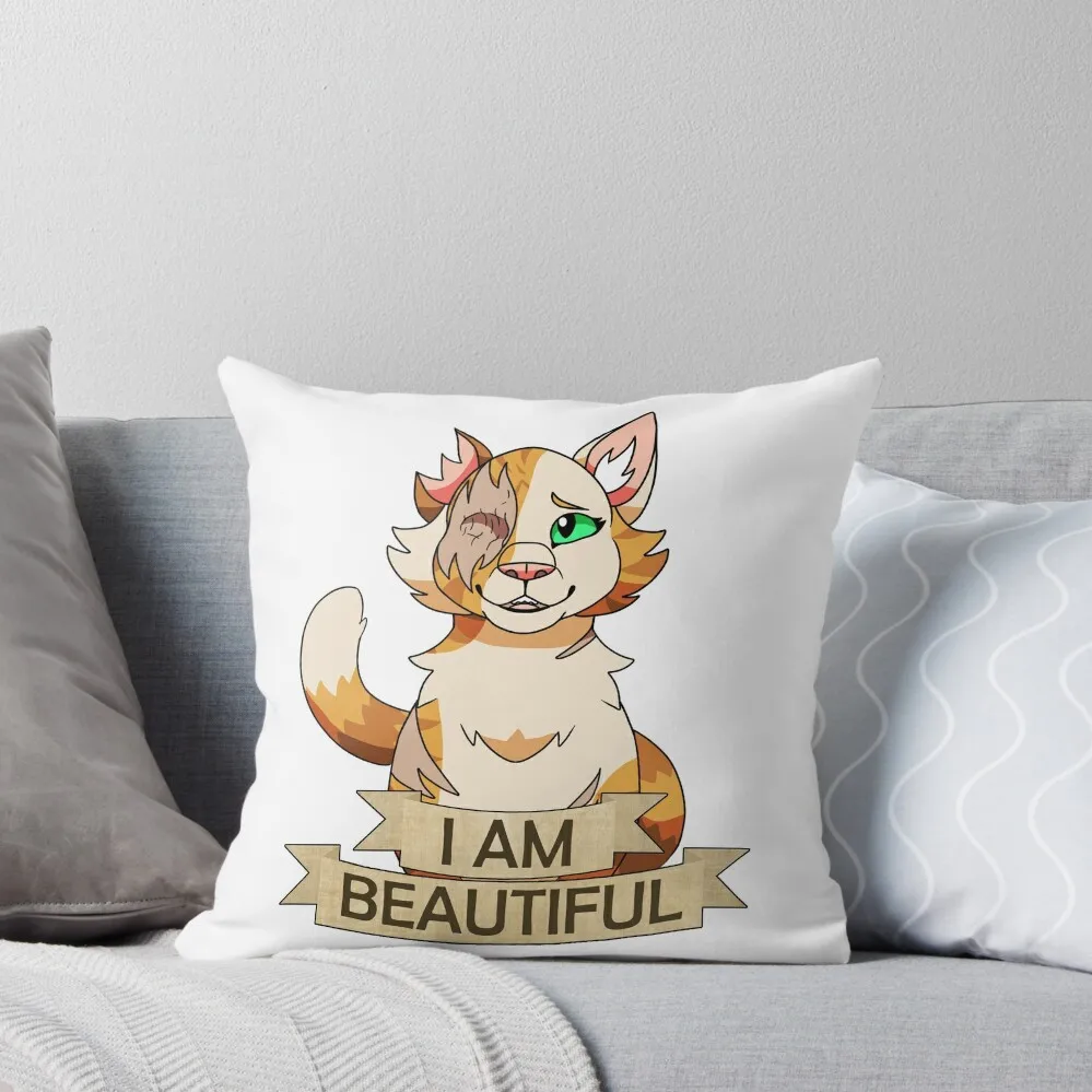 

Warrior Cats: I am Beautiful - Brightheart Throw Pillow Pillows Aesthetic pillow pillowcase pillow