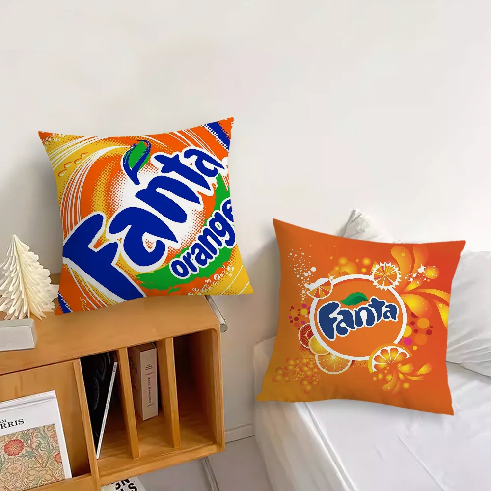 Funda de almohada divertida para bebidas, sofá, cabecero decorativo para el hogar, cojín de respaldo para dormitorio F-Fanta, cojín cuadrado, tiempo de siesta