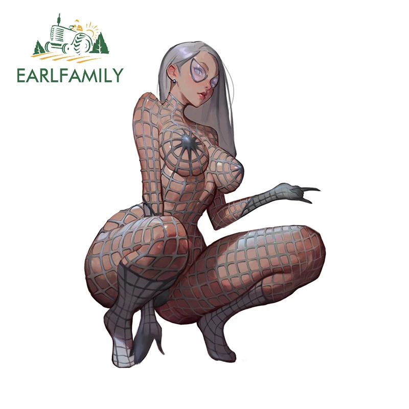 

EARLFAMILY ZNOR Black Tattoos Waifu Car Stickers Ecchi Spider Succubus Huge Boobs Waifu Booty Decals Motorcycle Racing Decor