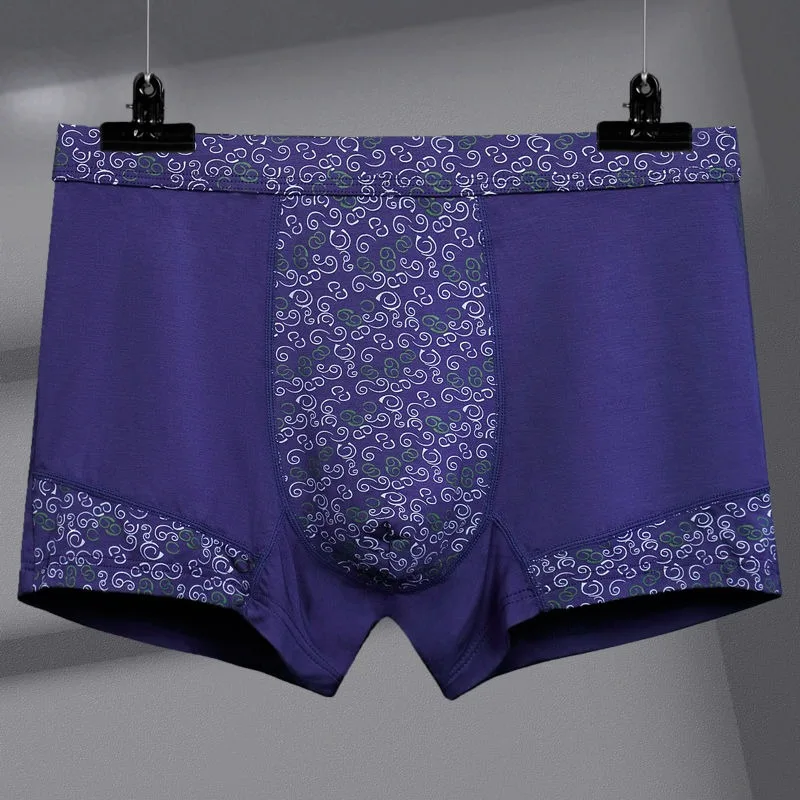 Plus Fat Size Modal Fiber Comfortable Breathable Fat Men's Boxers Fashion Boxers Smooth and Soft Sexy Panties 3 PCS Underwear