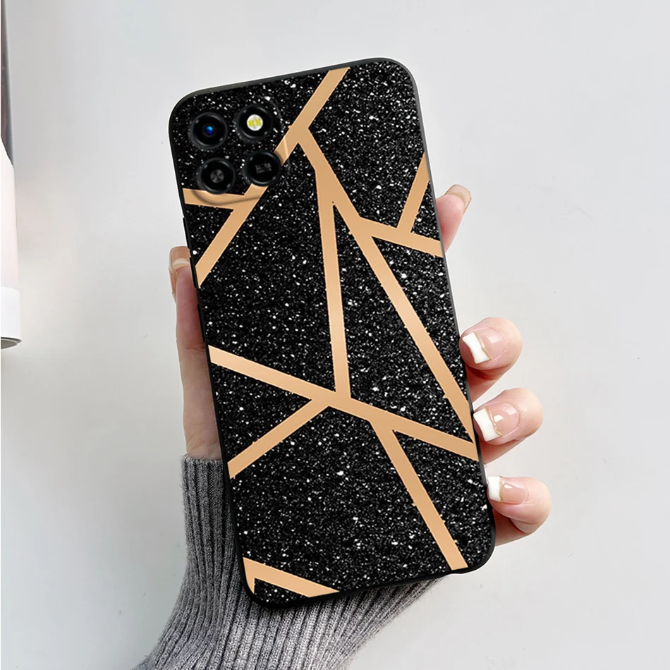 For Infinix Smart 6 HD Case X6512 Black Silicone Fashion Marble Painted Soft Funda Back Cover for Infinix Smart6 HD 2022 Capa