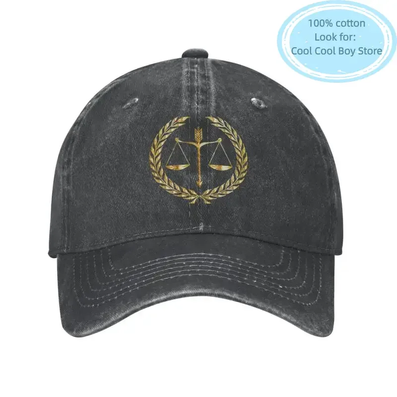 Custom Cotton Law Golden Scales Of Justice Baseball Cap Hip Hop Women Men's Adjustable Lawyer Legal Party Gift Dad Hat Summer