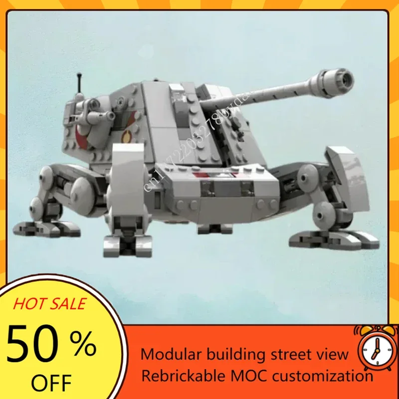 644PCS MOC Space Battle All-Terrain Artillery Support Walker Turret Model Custom Puzzles  DIY Creative Assembly Toys Gift