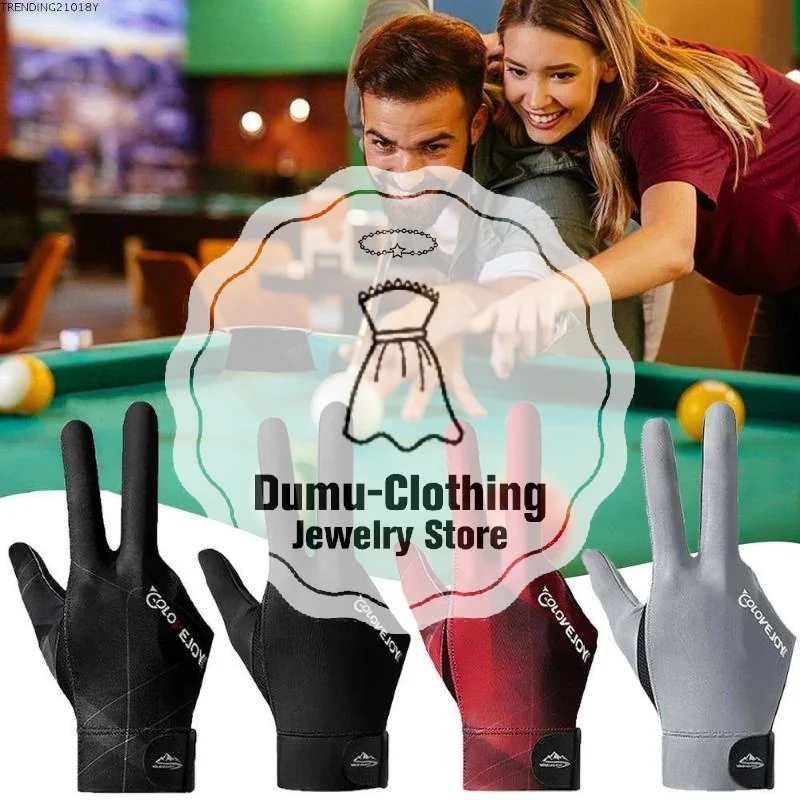 Billiard Gloves, Elastic Fiber Left And Right Hand Snooker Gloves, Breathable Fitness Accessories Non-slip Three-finger Gloves