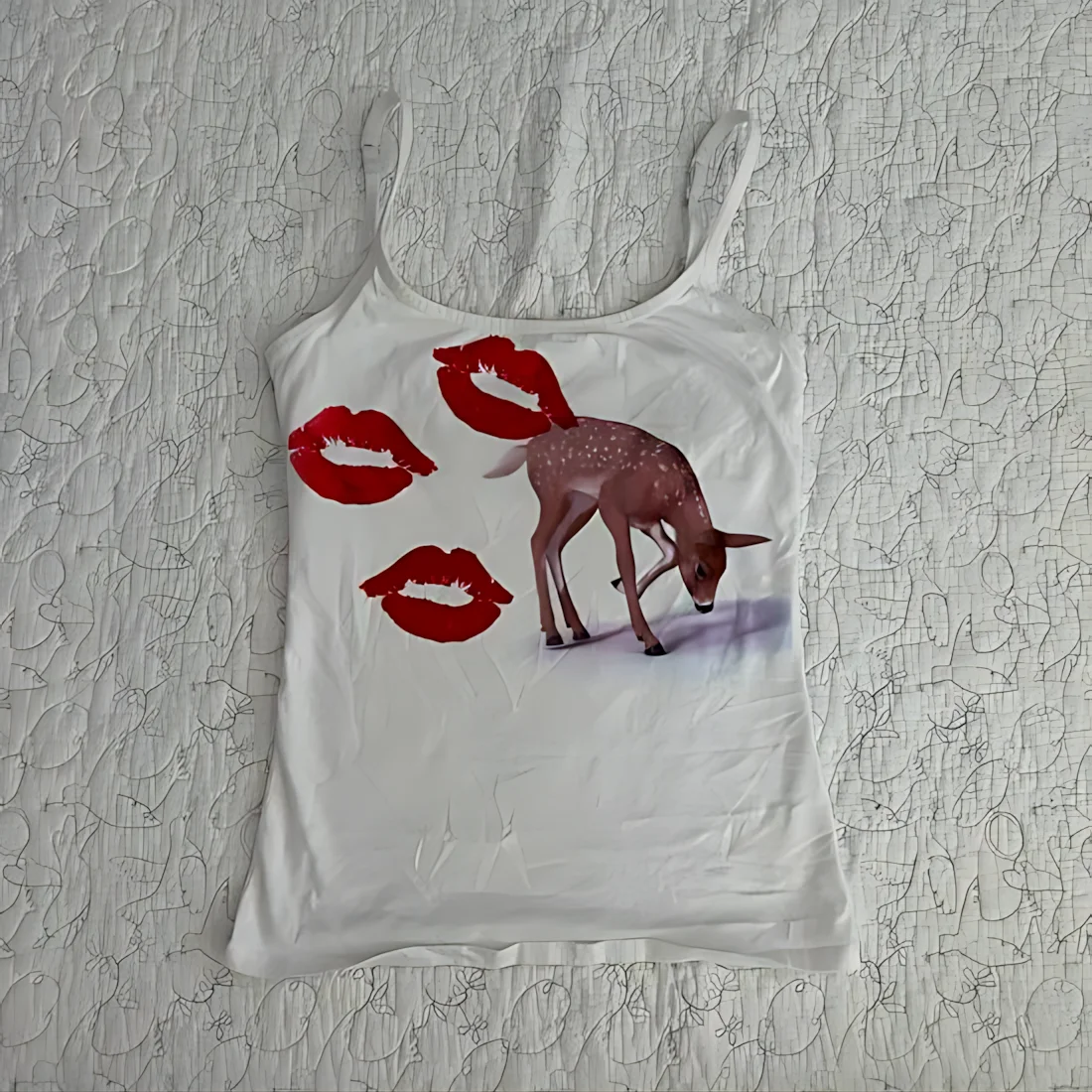 2000 delle donne estetiche cervo stampa spazzatura gotico Emo ragazza gilet crop top retrò gilet stretto punk Y2k vestiti