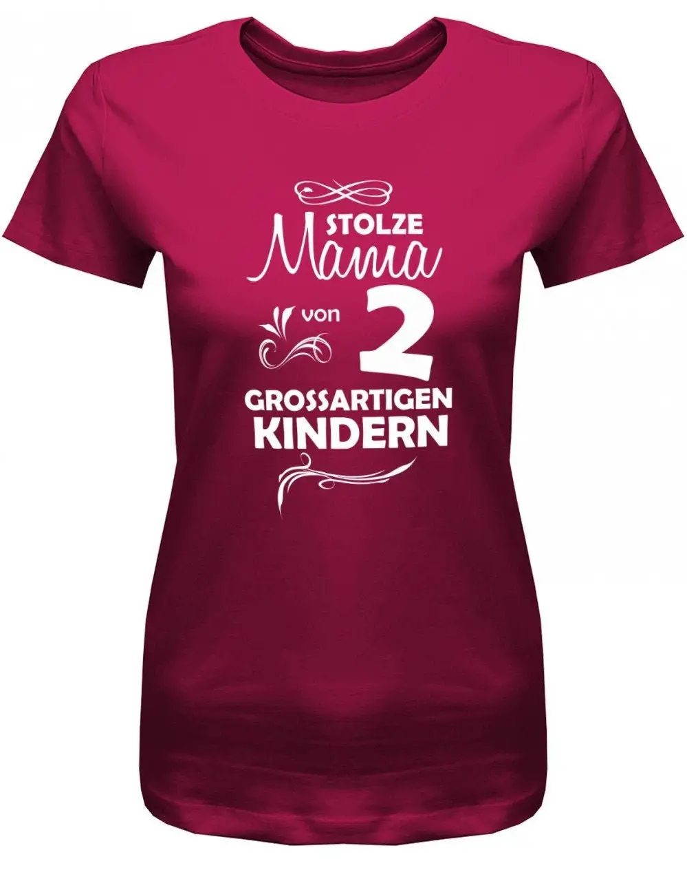 Stolze Mama Von 2 Großartigen Kindern Mutter Damen T Shirt