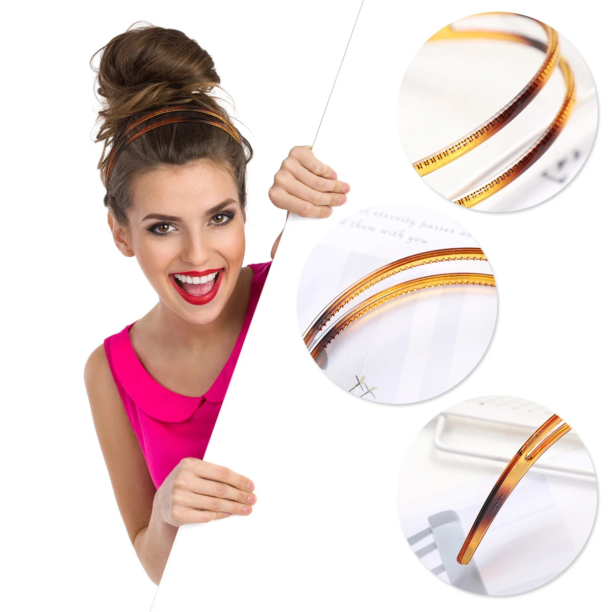 

2pcs Toothed Hair Anti Slip Daily Headpiece Plastic Headbands All Matched Hairbands For Women Girls Ladies Fashion Accessories