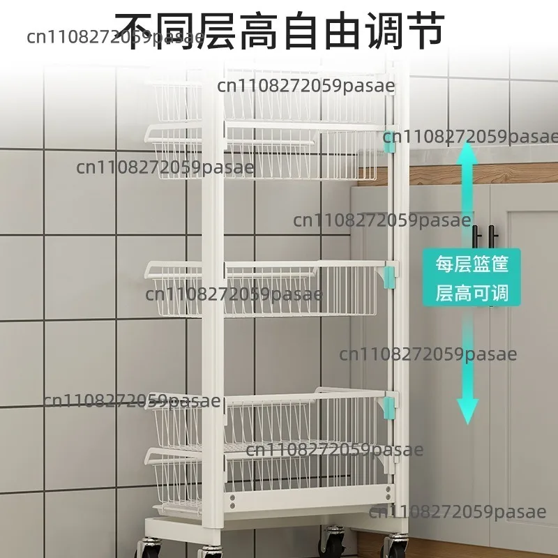 Kitchen Vegetable Rack, Floor-Standing Multi-Tier Fruit Stand, Small Cart, Fruit and Vegetable Storage Basket (Small)