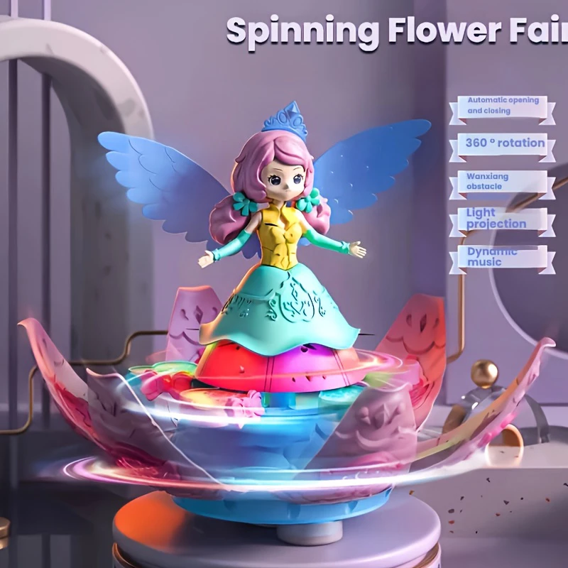 Electric Spinning Dancing Fairy Princess Toy for Girls Universal Colorful Sound And Light Baby Gift