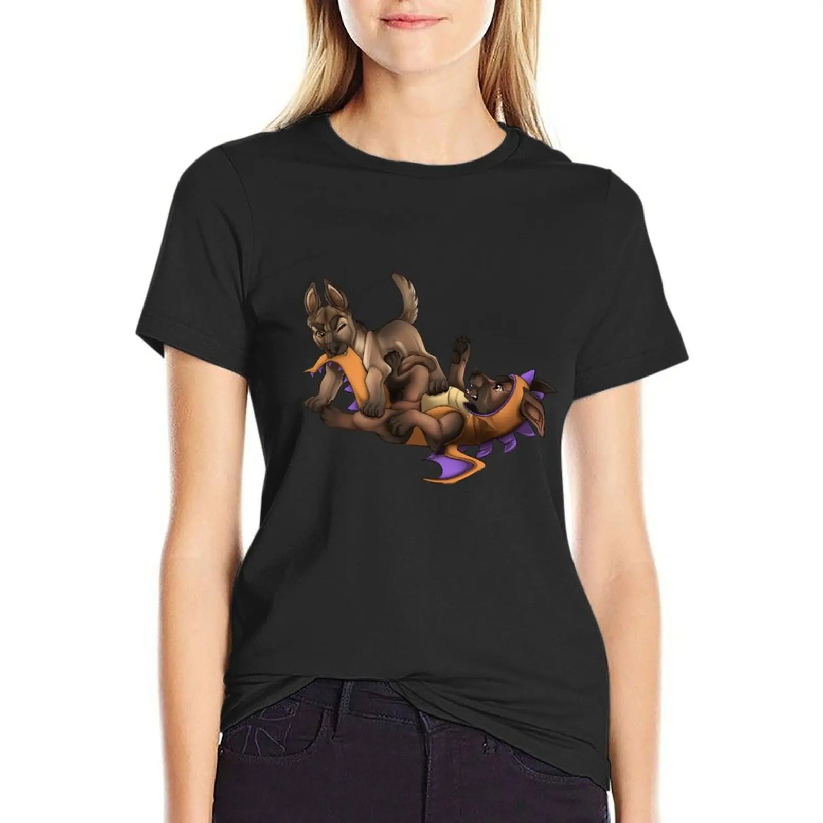 Malinois Puppies // Romping Ratbags T-Shirt sports fans tees plain t shirts for Women