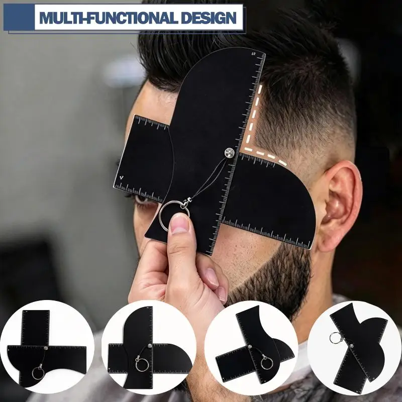 Men Beard Line Up Tool Reusable Barber Measurement Card for Professional Salon Grooming Use