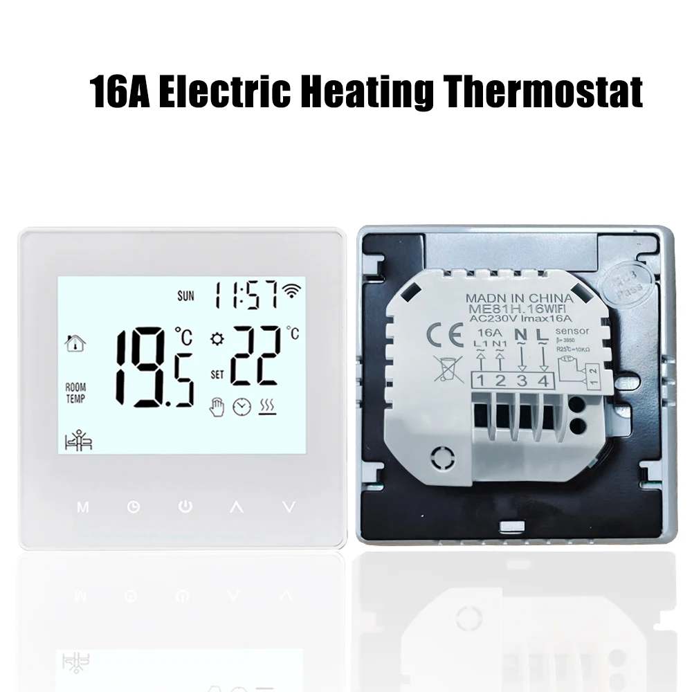 Smart Tuya WiFi Thermostat 3A/16A Digital Programmable Underfloor Heating Temperature Controller Intelligent Wall Thermostat