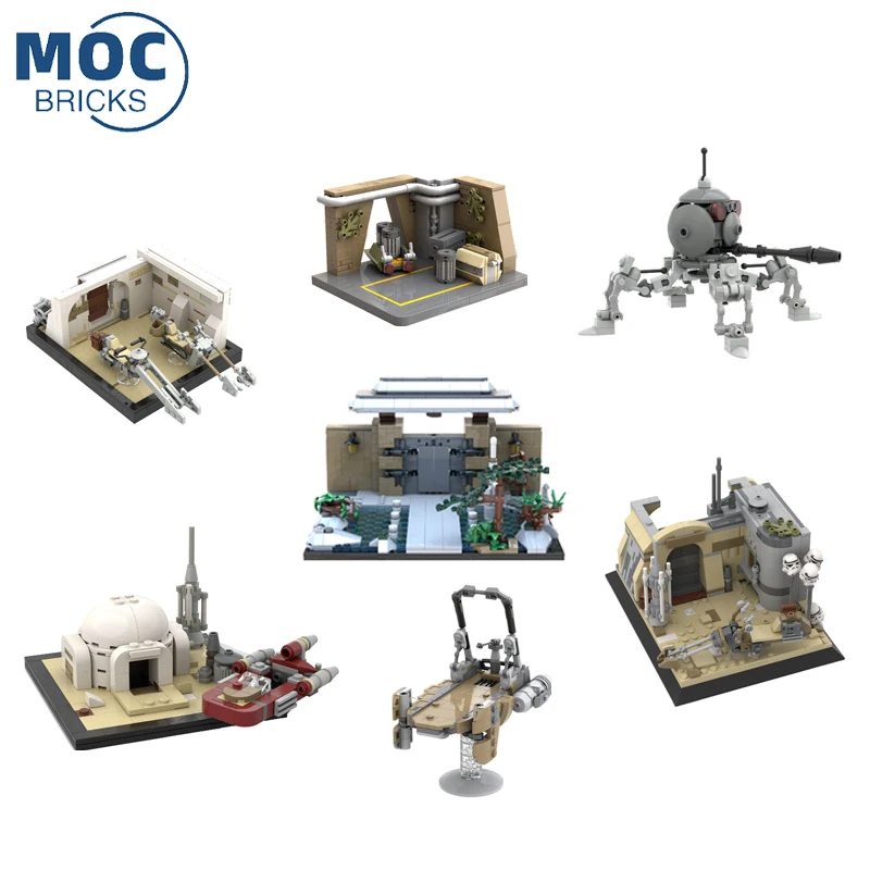 Space Wars Movie MOC Dwarf Droid Building Block Airship Assembling Building Block Model Set DIY Children's Toys Christmas Gifts