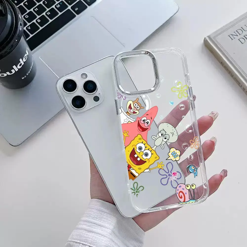 S-SpongeBob Phone Case Phone Case For iPhone 17 Air 16 15 14 Plus 13 12 11 Pro Max 16e Shockproof HD Clear Back Cover - view 6