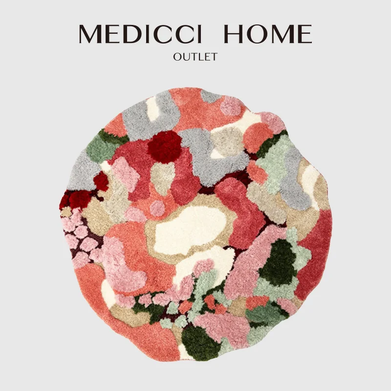 Medicci Home Eye-catching Scandinavian-Inspired Throw Rug Artistic Tufted Carpet 3D Pink Geometric Modern Area Rug Eclectic Vibe