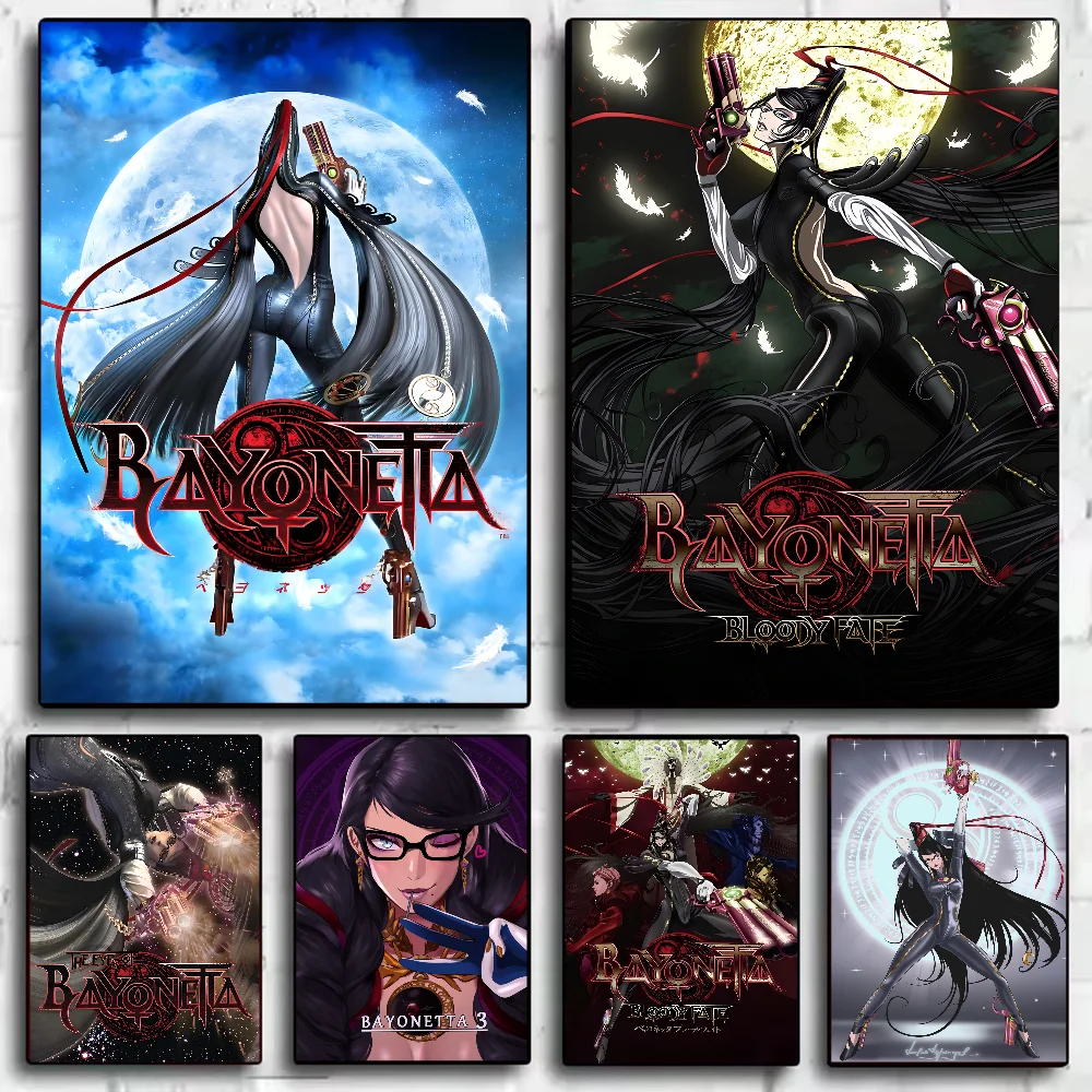 Spiel bayonetta 3, klassisches Vintage-Poster, HD-Kunst, klebrige Wand, wasserdicht, Zuhause, Wohnzimmer, Schlafzimmer, Bar, ästhetische Dekoration