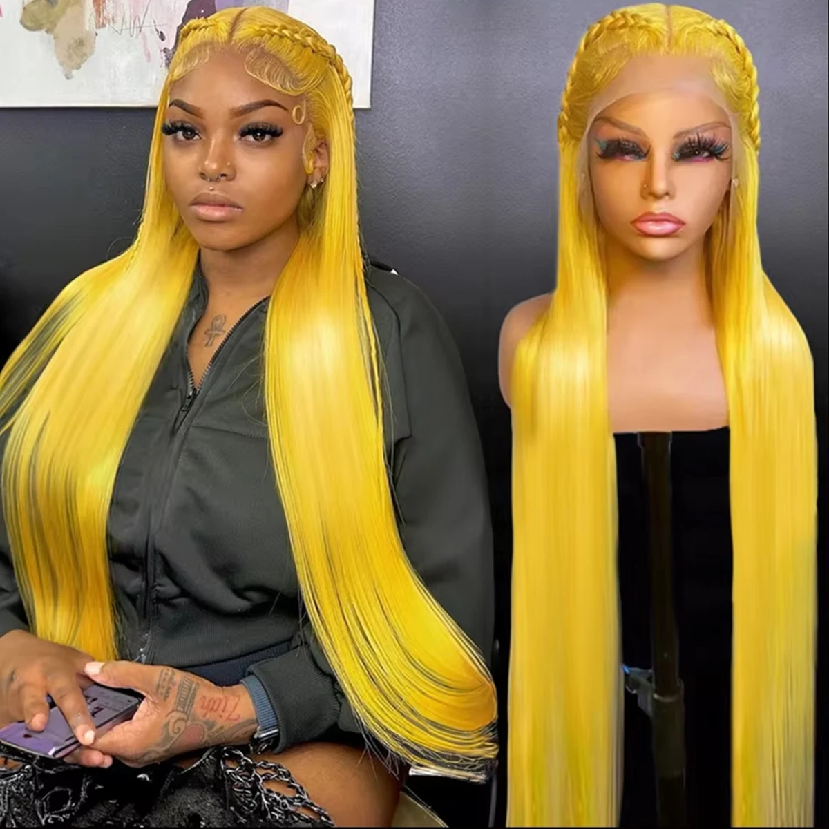 

250 Density Light Yellow Straight 13x6 Hd Lace Frontal Wigs 100% Human Hair Brazilian 613 Golden Colored Wig Pre Plucked Lace