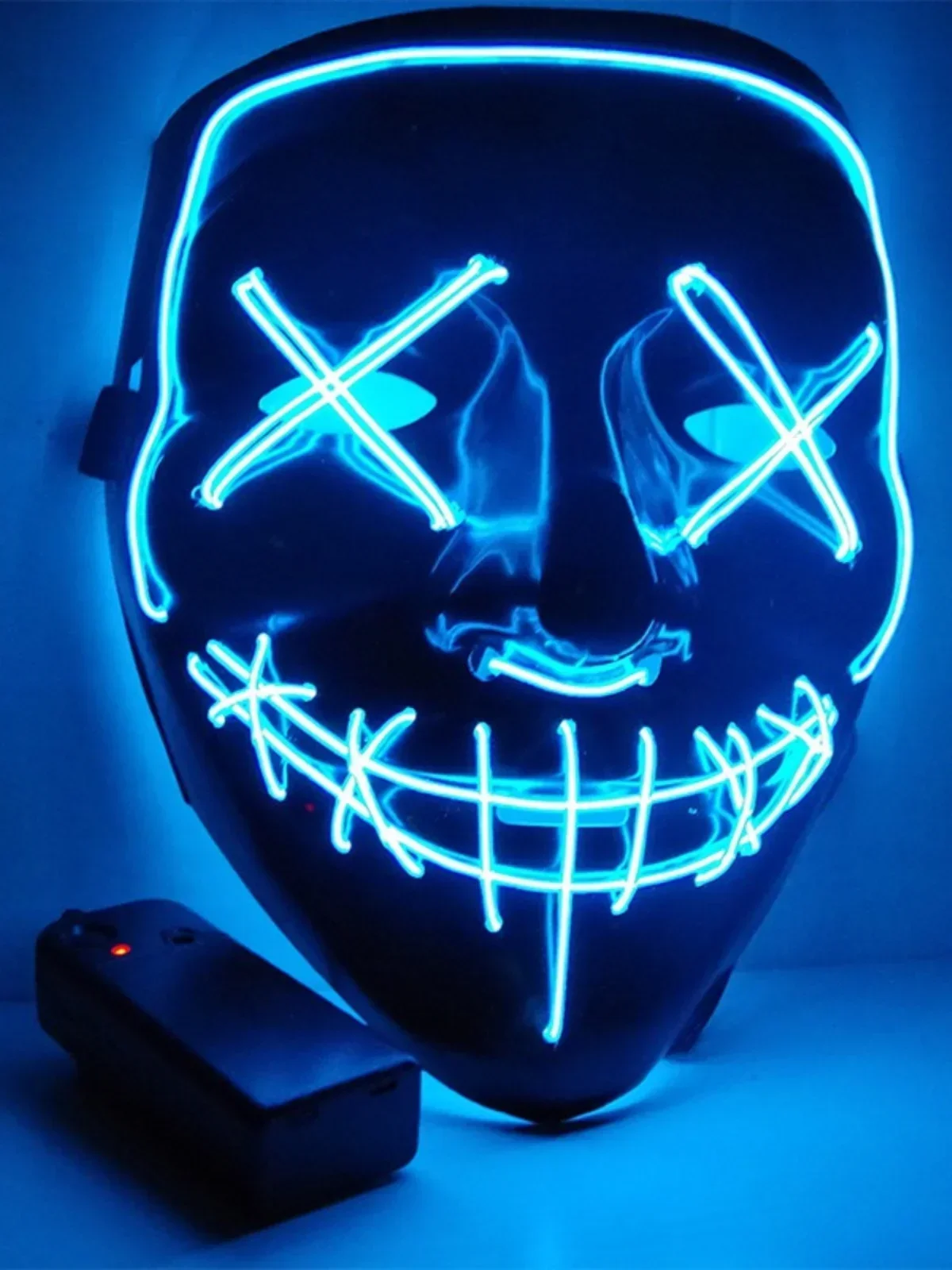 V-shaped horror voice controlled flashing light mask halloween LED Mask Fluorescent