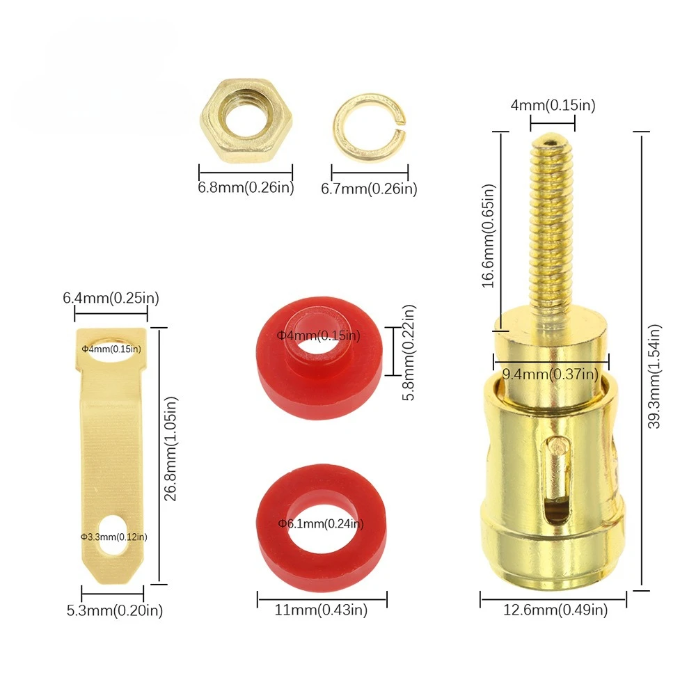 Gold-Plated Push-Type Spring Terminal Speaker Amplifier Spring Self-Locking Socket Push-Type Terminal