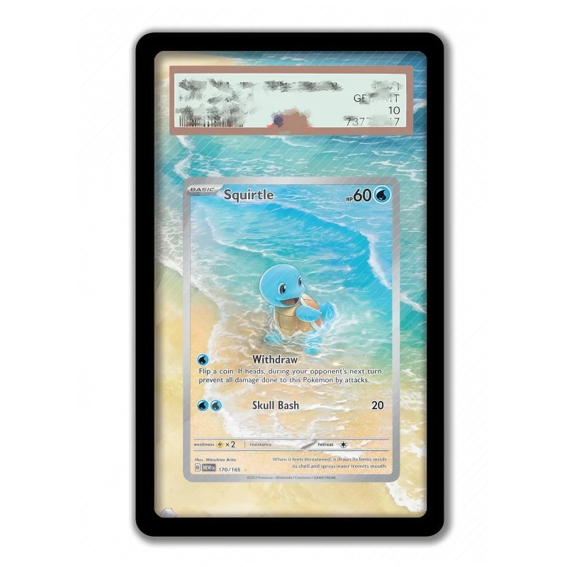 Anime Art Display for Pokemon Squirtle Scarlet Violet Anime Games Expand Art Acrylic Protective Case Keychain Evaluation Level