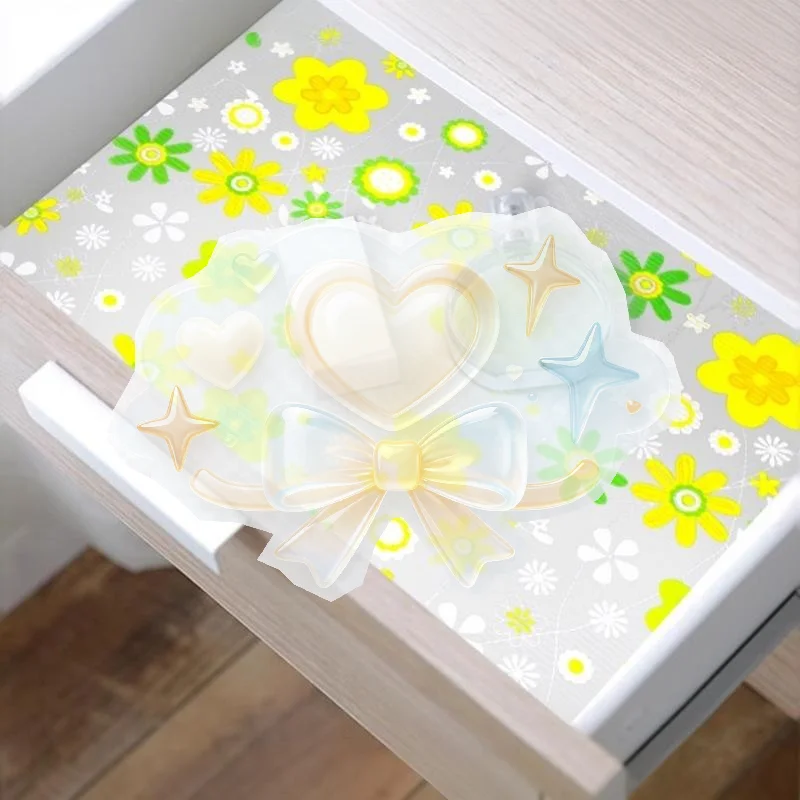 4Pcs Shelf Liner Non-Adhesive Waterproof Drawer Liner Durable Easy-to-Cut EVA Shelf Paper For Kitchen Cabinets Refrigerator