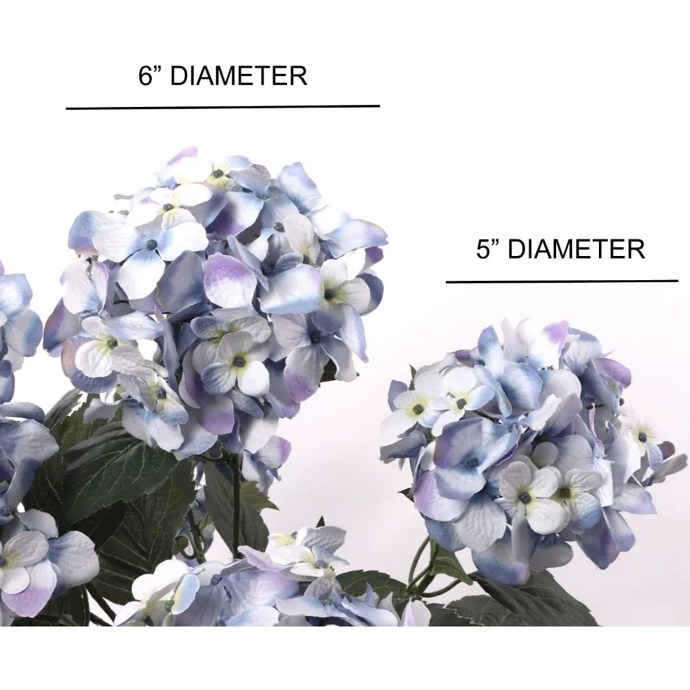 طقم زهور حرير الكوبية الوردية والأزرق، 6 قطع، مثالي لديكور المنزل والمناسبات الخاصة