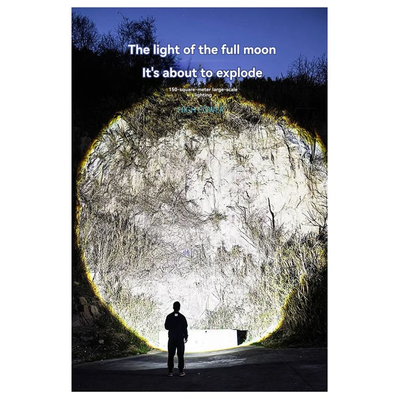 

New-High Power 2Pcs Ultra Bright LED Flashlight USB-C Rechargeable Torch With Built-In Battery Outdoor Camping Lantern