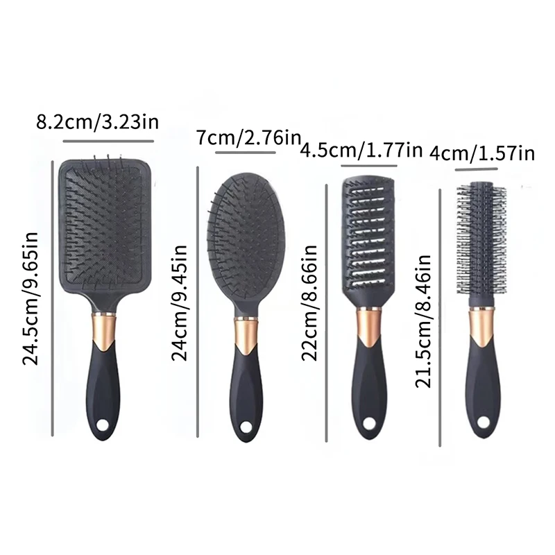 تدليك البيضاوي مربع مشط فرشاة شعر مجموعة مكافحة ساكنة وسادة هوائية وسادة قاعدة وفك تشابك فرشاة سبا تصفيف الشعر الشباك تصفيف أداة