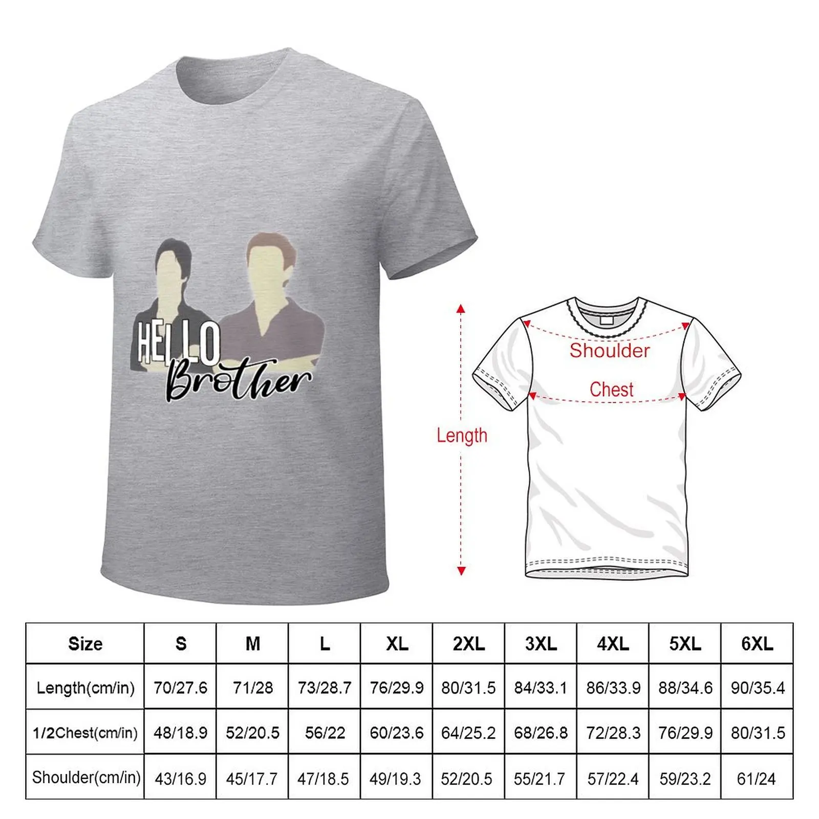 Hello brother Damon Salvatore T-shirt aesthetic clothes kawaii clothes oversized t shirts for men