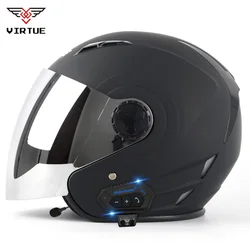 VIRTUE Electric Vehicle Helmet for Men Women Lightweight Bluetooth Half Helmet Safety Helmet for All Seasons Casco Moto