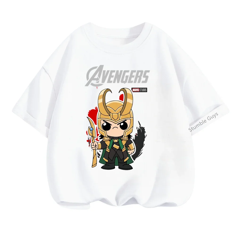 Boys Girls New Summer Avengers Loki T-shirt Children Casual 3d Print T Shirt Funny Cool Boy Kids Marvel Harajoku Streetwear Tops