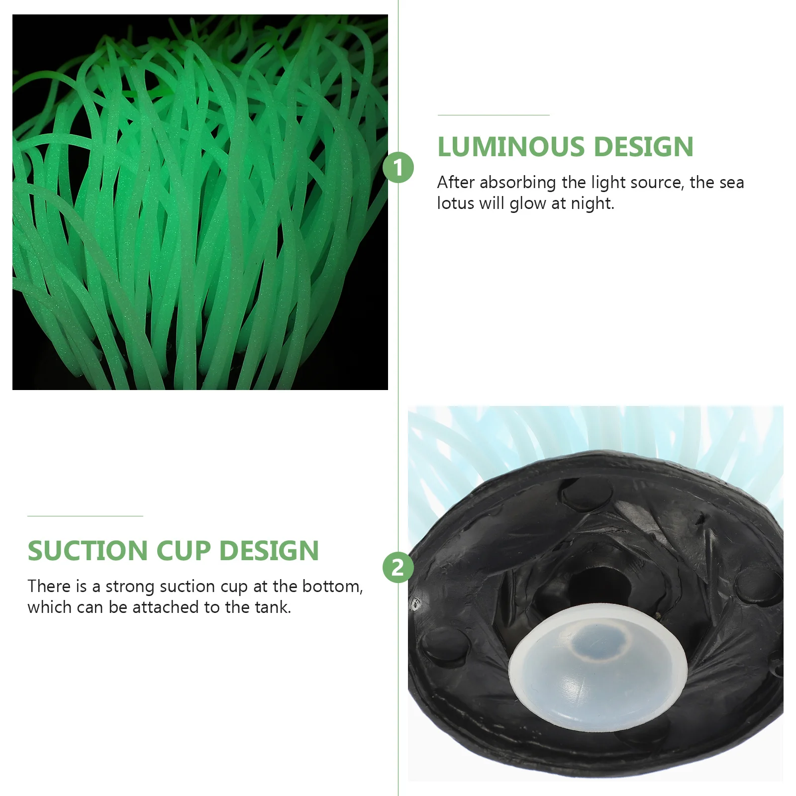 

Luminous Sea Anemone Ornament Silicone Aquarium Decor for Freshwater Saltwater Tanks Realistic Underwater Landscape Decoration