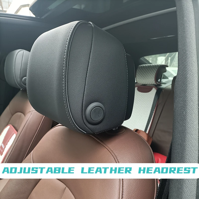 For Audi VW Leather Refit Interior Accessories Neck Pillow Removable Car Seat Headrest 14mm Pole Diameter