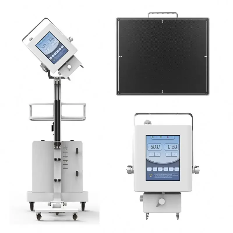 Mobile Hospital DR System Flat Panel Mobile X Ray 5Kw Touch Screen Digital Portable X-Ray Machine