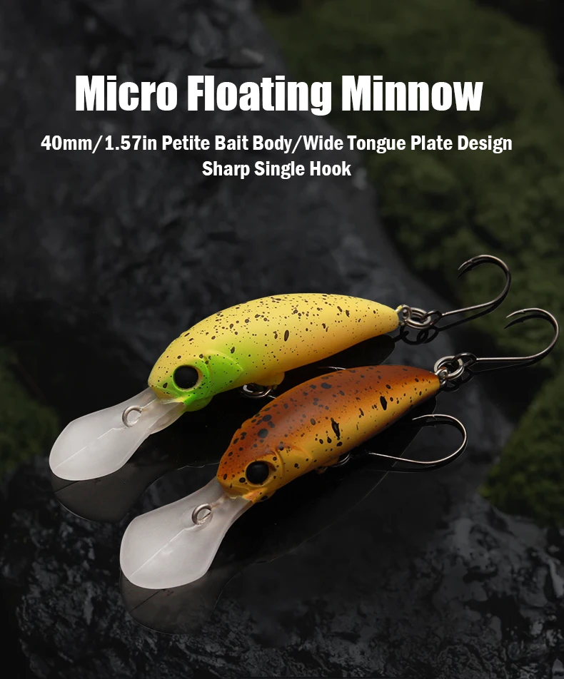 LEYDUN Angelköder, 40 mm, 2,8 g, schwimmend, Minnow, flaches Tauchen, Kurbelköder, Angeln, künstliche Swimbaits, Angelgerät-Köder – Detail 1