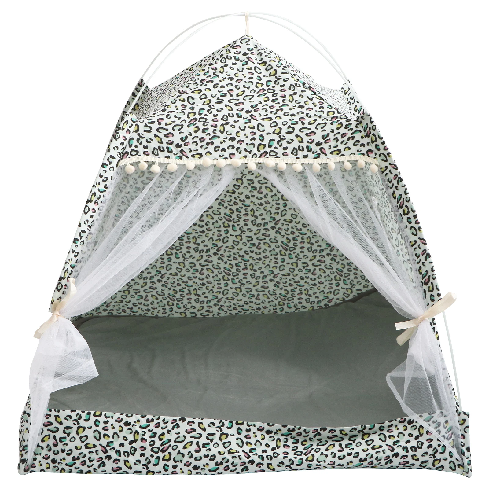 

Premium Pet Tent Floral Printed Dark Grey Xl Washable Indoor Outdoor Cat Dog Bed Tent for Pets Play Rest