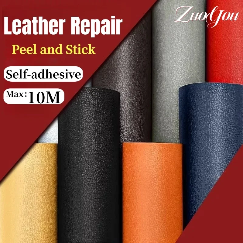 

Self-adhesive Leather Upholstery for Car PVC Faux Leather Repair Patch Sofa Chairs Furniture Auto Seats Renovation Leather Wrap