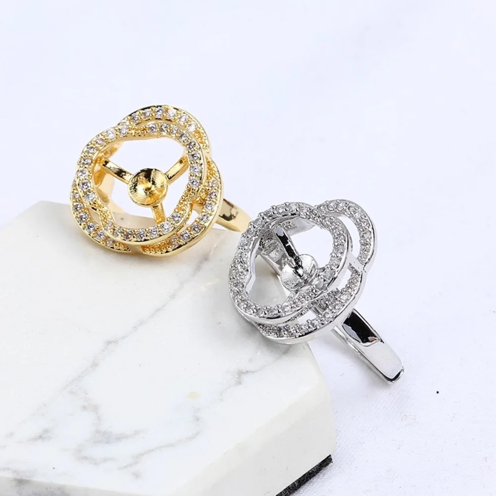 

5pcs Adjustable Gold Plated Pearl Ring Settings Findings & Accessories-for Jewelry Making Bulk Wholesale Craft Supplies 9-10mm