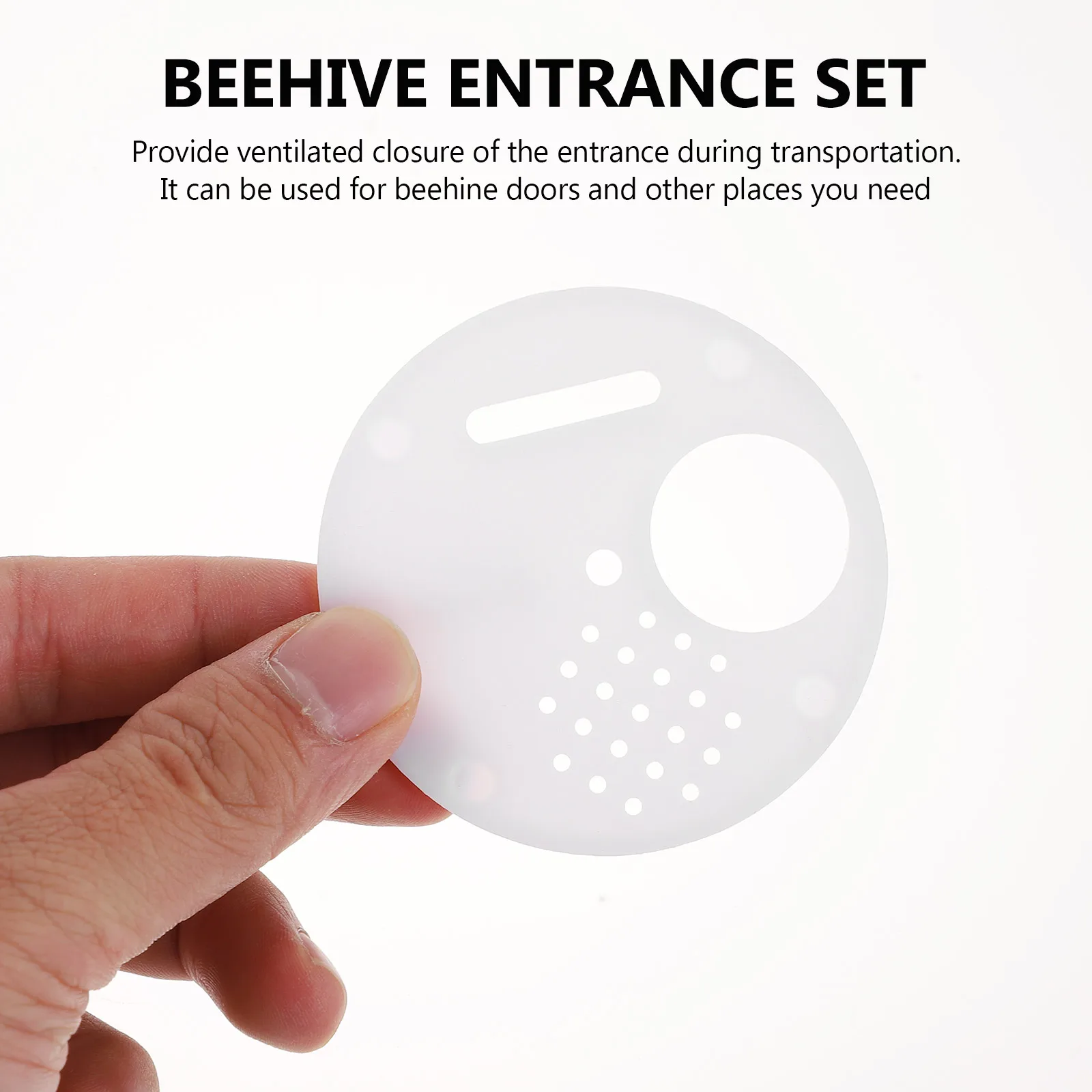 

20 Pcs Beehive Entrances Plastic Round Tools Gates for Bees Nest Door Breathable Queen Drone Size Exclusion Rotatable Practical