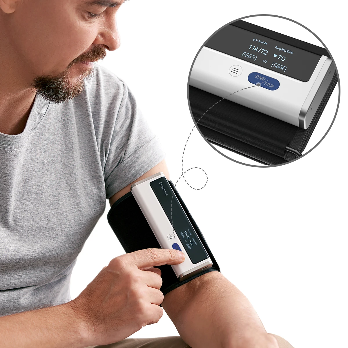 Checkme BP2A Upper Arm Blood Pressure Machines for Home Use Bluetooth Digital Automatic Blood Pressure Monitor with Large Cuff