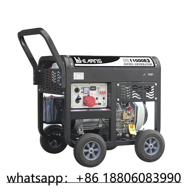 DG11000E3 8KW 10KVA 30A american socket and 32A british socket die·sel generator with 10 inch bigger wheels and timer