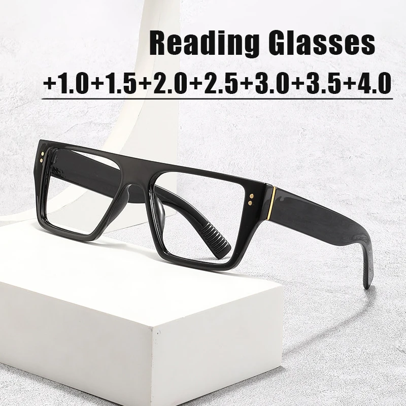 

2026 Retro Square-Frame Presbyopia Glasses Stylish Blue Light-Blocking Computer Eye Protection Reading Glasses Diopter To +4.0