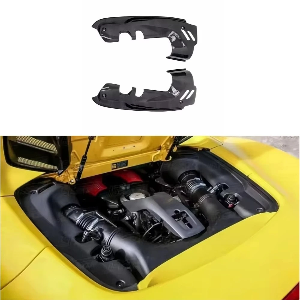 

Modified Dry Carbon Fiber Engine Compartment Cover Stylish Pist Style for Ferrari 488 Convertible Version Body Parts